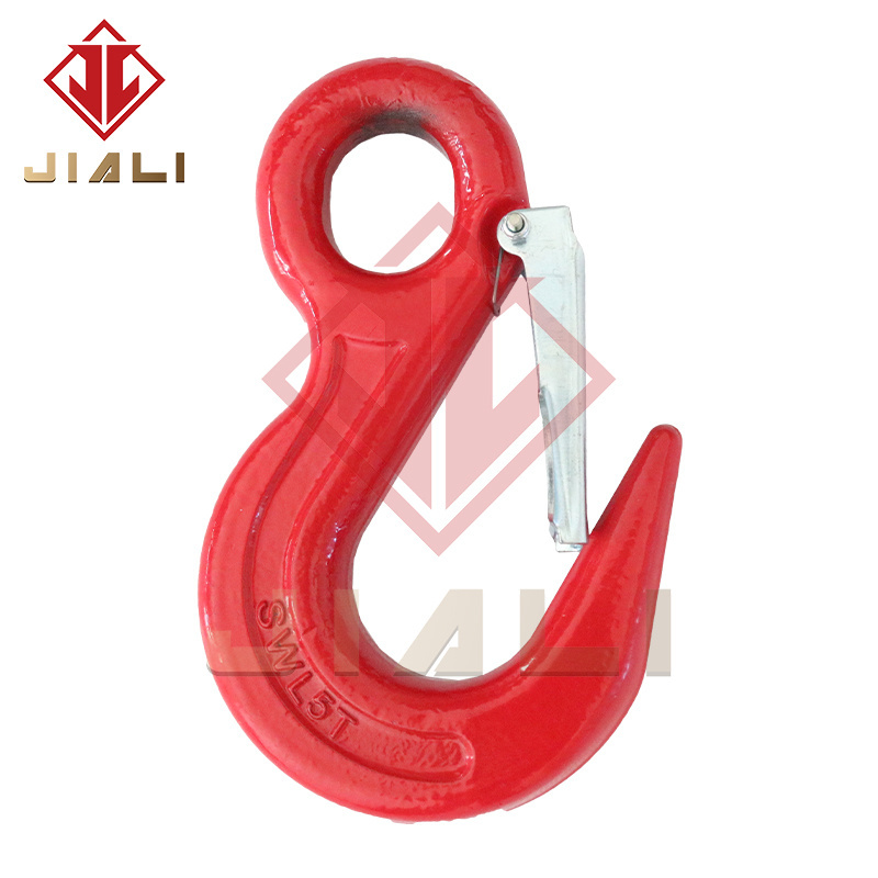 Lifting Eye Hoist Container Hook eye safety hook with Safety Latch  drop forged carbon steel Eye lifting hooks