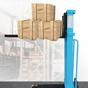 Made In China Lifting 1000kg 1.6m Semi Electric Self Loading Forklift Portable Stacker