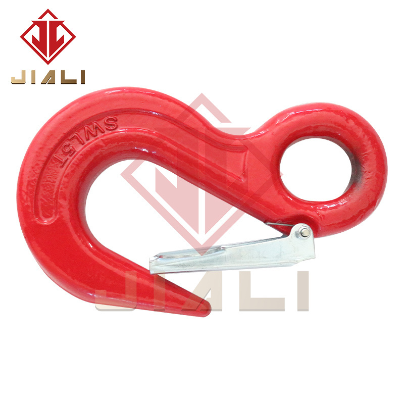 Lifting Eye Hoist Container Hook eye safety hook with Safety Latch  drop forged carbon steel Eye lifting hooks