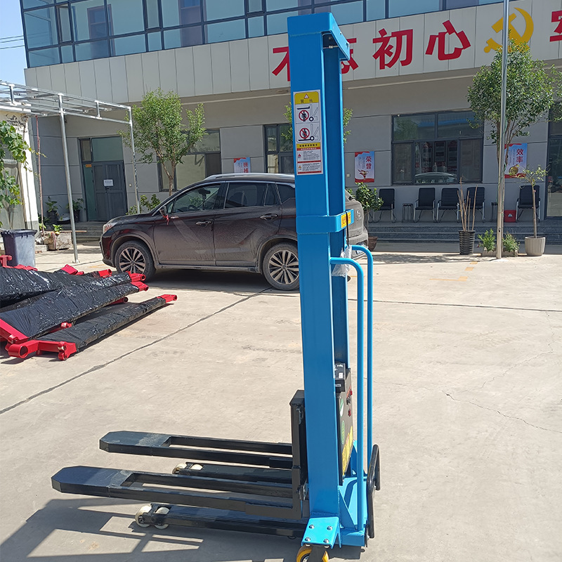 Made In China Lifting 1000kg 1.6m Semi Electric Self Loading Forklift Portable Stacker