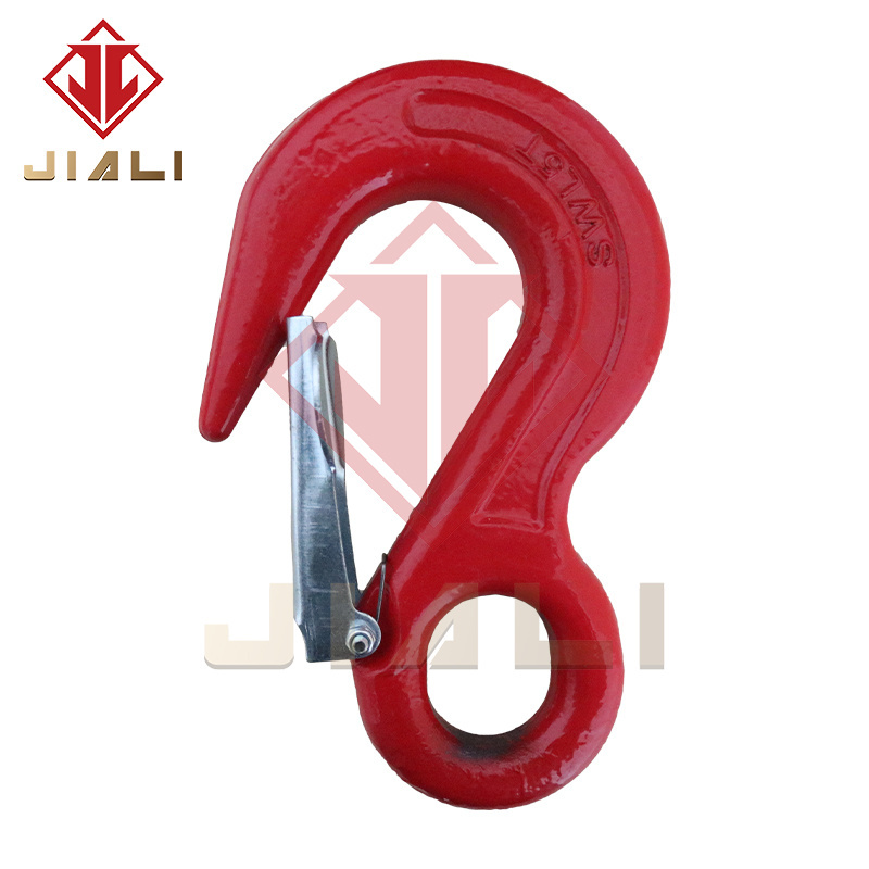 Lifting Eye Hoist Container Hook eye safety hook with Safety Latch  drop forged carbon steel Eye lifting hooks