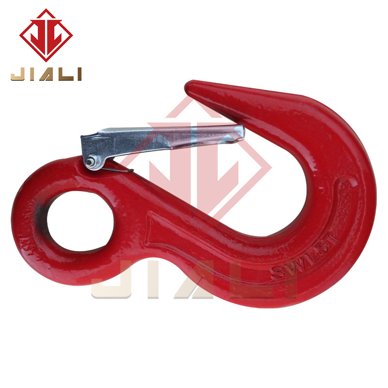 Lifting Eye Hoist Container Hook eye safety hook with Safety Latch  drop forged carbon steel Eye lifting hooks