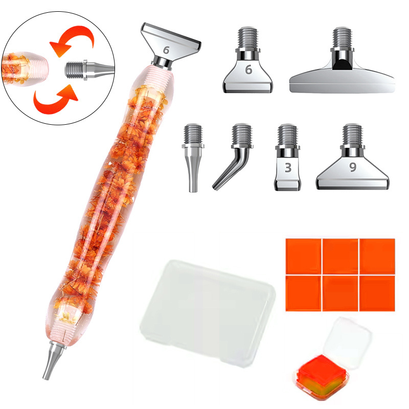 Resin Diamond Painting Point Drill Pen Metal Alloy Angled Pen Tip Head Diamond Painting Accessories Tools for DIY Craft