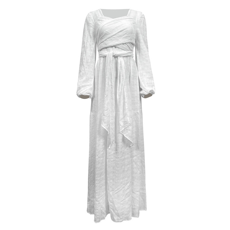 Customizable linen abaya women muslim dress praying cloth Maxi dubai wrap abayas for woman