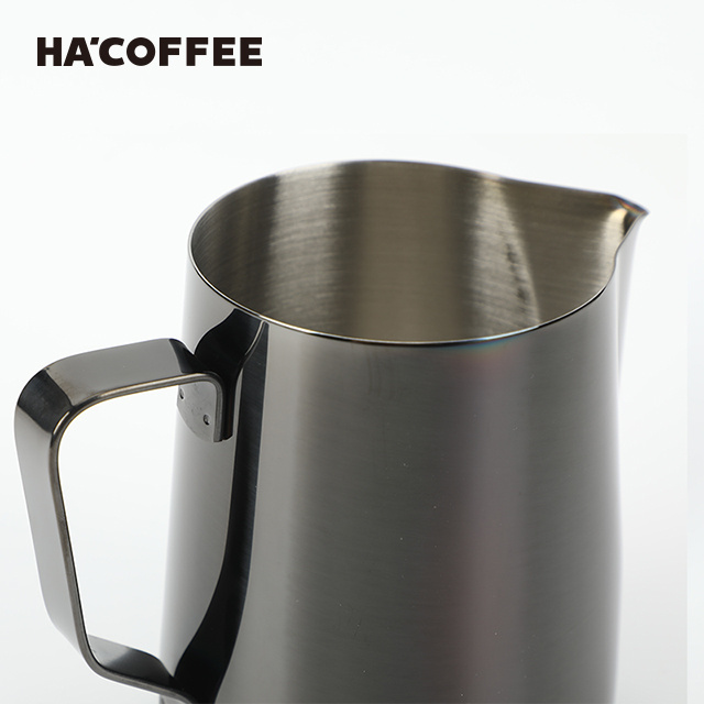 Custom Arab Barista 350ml 500ml Mini Black Coffee Maker Frother Stainless Steel Latte Frothing Milk Jug Milk Pitcher