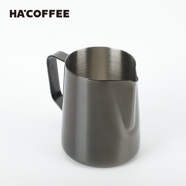 Custom Arab Barista 350ml 500ml Mini Black Coffee Maker Frother Stainless Steel Latte Frothing Milk Jug Milk Pitcher