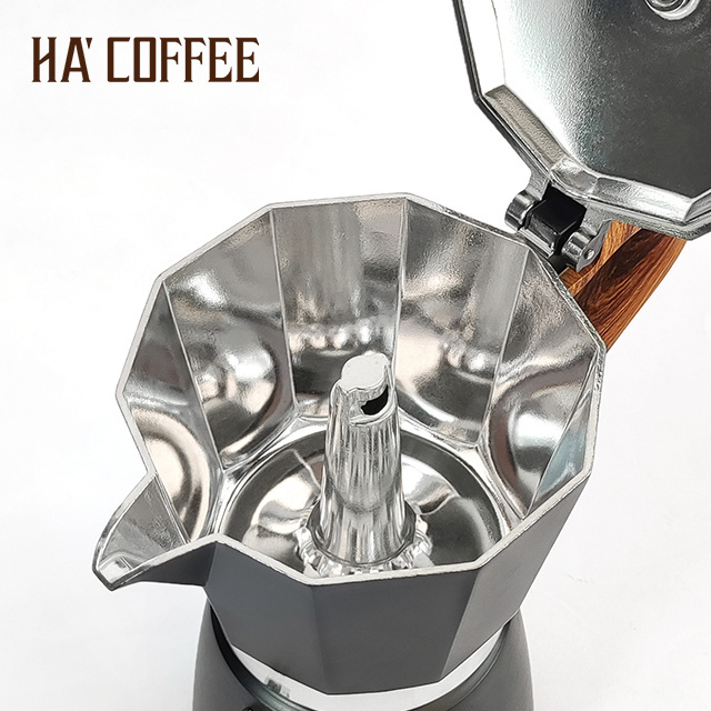 Italian High Quality Electric Stainless Steel Stovetop Maker Travel Espresso Aluminum Black Electric Percolator Coffee Moka Pot