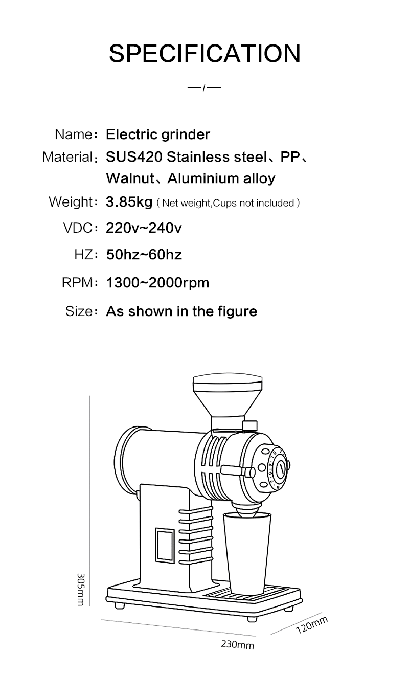 Commercial Coffee Grinder Professional Electric Coffee Bean Grinding Machine 2022 stainless steel burr for espresso