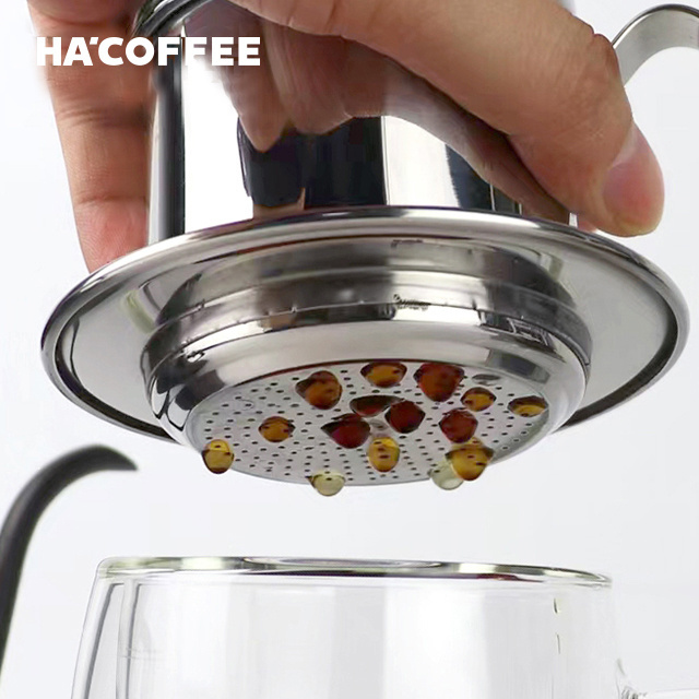 Single Cup Vietnamese Coffee Filter Traditional Drip Coffee Reusable Inox Phin Filter Stainless Steel Coffee Filter Maker