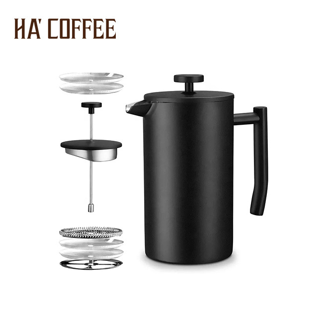 French Filter Coffee Pot 1000ml/800ml/350ml Stainless Steel French Presses Handmade Coffee Pot Percolator for Home Coffee Shop