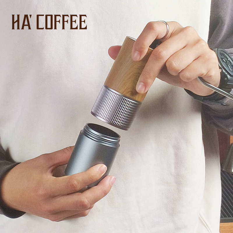 Wholesale Hand Brew Coffee Bean Grinder Solid Wood Stainless Steel Crank Hand Coffee Grinder