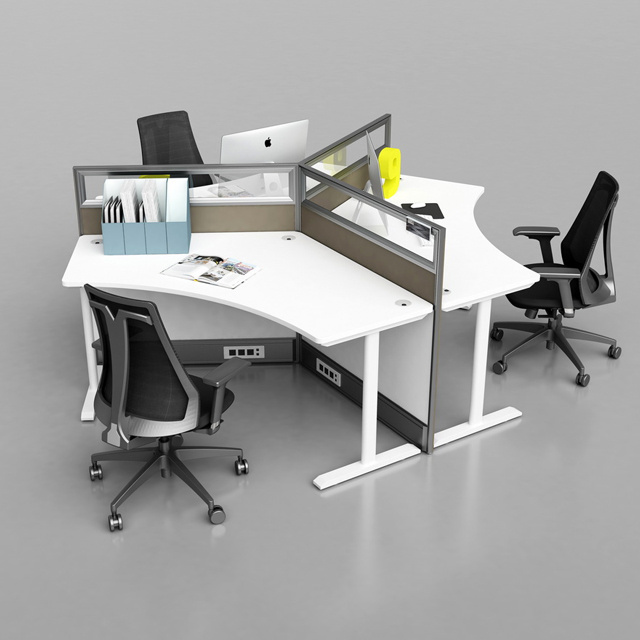 Partition Workstation Y Shaped Desktop Cubicle Call Center Workstation Customize 4 6 8 Person Office Office Furniture Modern