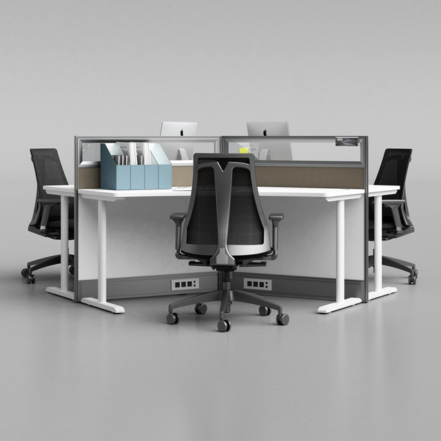 Partition Workstation Y Shaped Desktop Cubicle Call Center Workstation Customize 4 6 8 Person Office Office Furniture Modern