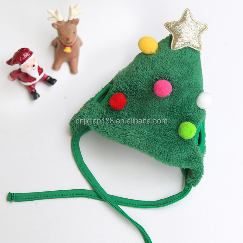 Christmas Hat for Cats Dogs Reindeer Adjustable Christmas Tree Hat with Scarf Set