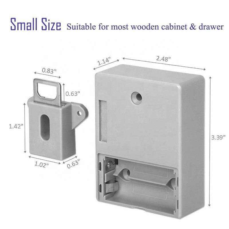 cabinet hidden door lock Battery Powered Induction DIY Hidden Safety Lock for Wooden Wardrobe Cupboard