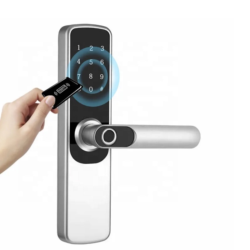 keyless smart door lock deadbolt tuya lock smart code password card glass door smart lock