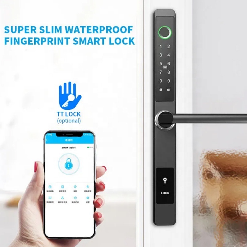 lock ttlock waterproof fingerprint door smart lock fingerprint door handle digital keyless lock