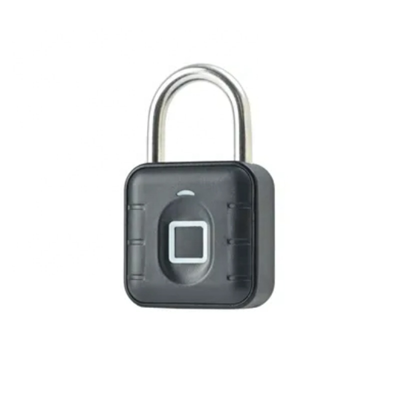 Zinc alloy IP67 waterproof fingerprint padlock black button cell battery rechargeable fingerprint padlock for door luggage