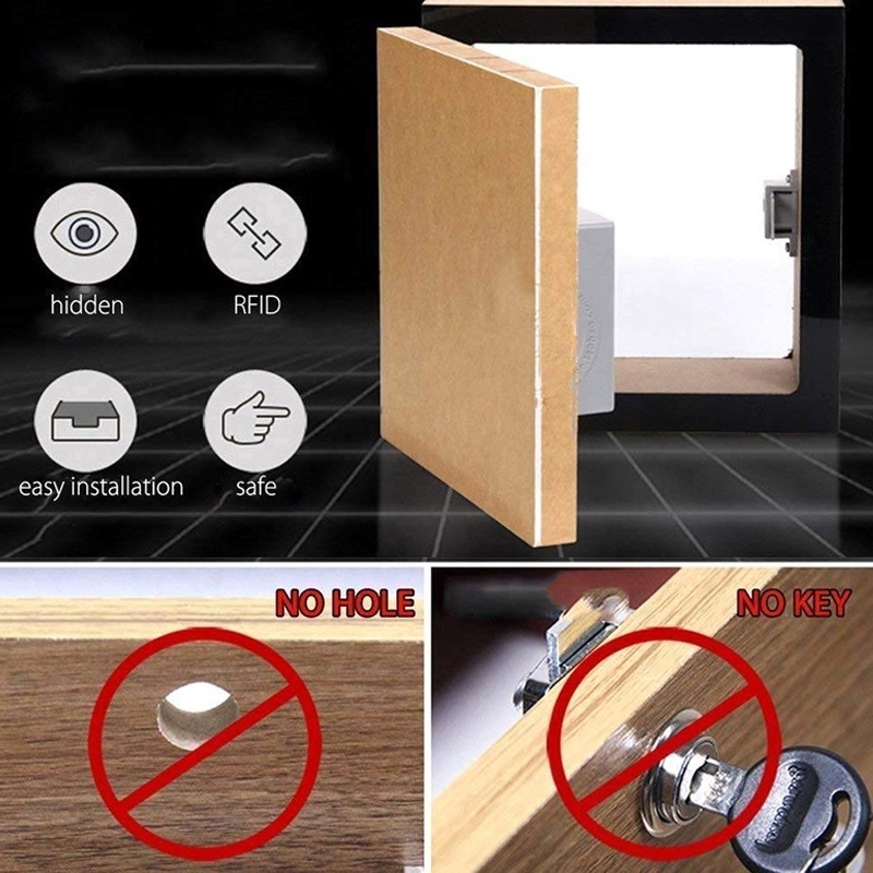 rfid drawer cabinet lock with fingerprint smart hidden rfid cabinet lock for Wooden Wardrobe Cupboard