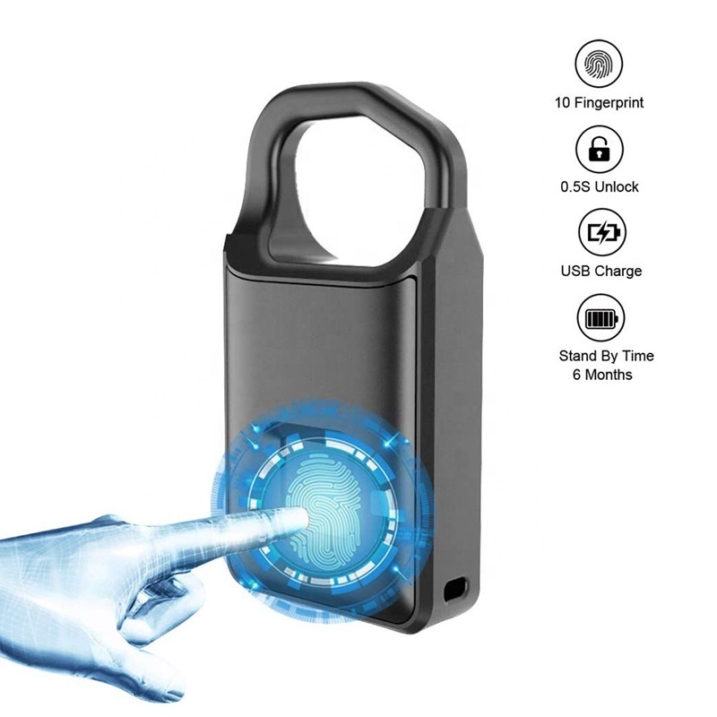 Smart Fingerprint Padlock Biometric Padlock Lock P4 Finger Print Security Lock Touch Keyless Anti Theft