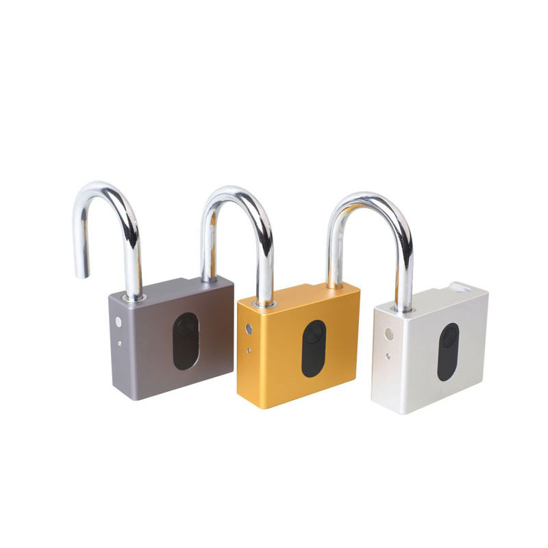 Anti theft padlock alarm lock  wireless smart door locker lock for padlock fingerprint door bicycle padlock