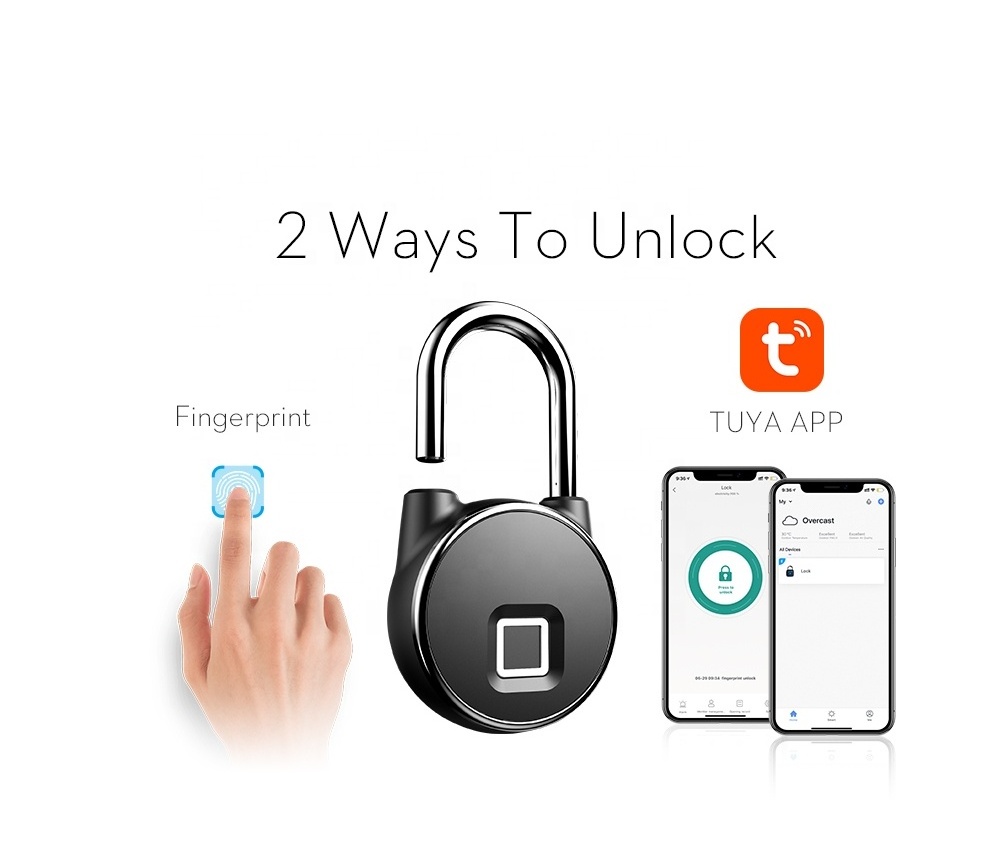 2020 P22  Fingerprint Lock USB Charging IP66 Waterproof fingerprint padlock mini Smart P22 fingerprint padlock