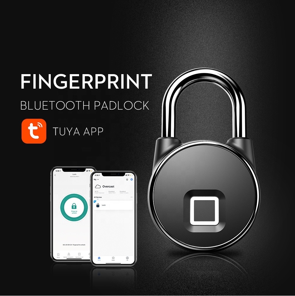 2020 P22  Fingerprint Lock USB Charging IP66 Waterproof fingerprint padlock mini Smart P22 fingerprint padlock