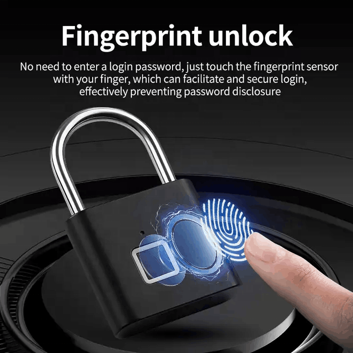 Fingerprint Padlock for Gym Locker Backpack Suitcase Travel Luggage Outdoor