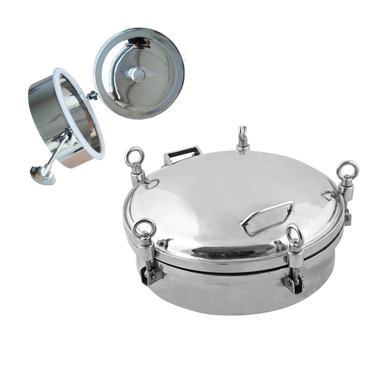 Factory Direct Stainless Steel Manway Manufacturer Tank Hatch DN500 Sanitary Tank Oval Round Manhole Cover