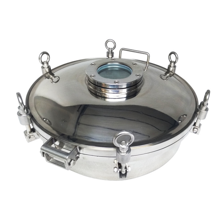 Factory Direct Stainless Steel Manway Manufacturer Tank Hatch DN500 Sanitary Tank Oval Round Manhole Cover