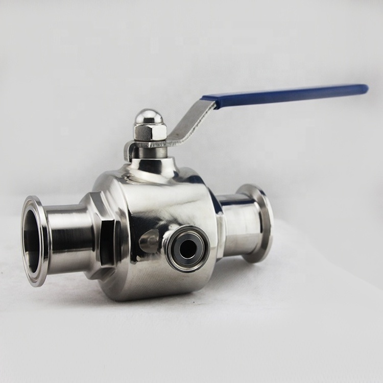 SS304 316L sanitary stainless steel three way ball valve 3 inch valve 4 way ball valve