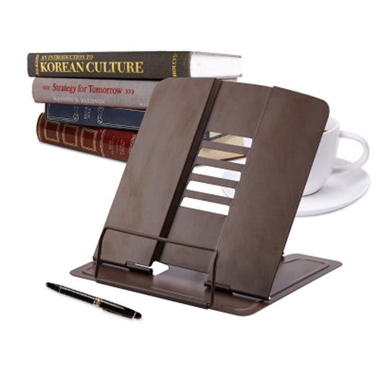 High quality folding reading shelf bookends protect eyesight heavy duty metal book stand