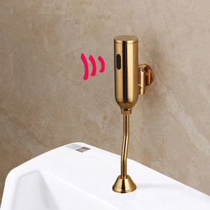 Bathroom Sensor Urinal Gold Toilet Automatic Flush Valve Sensor Urinal Wall Mounted Touch Faucet Urinal