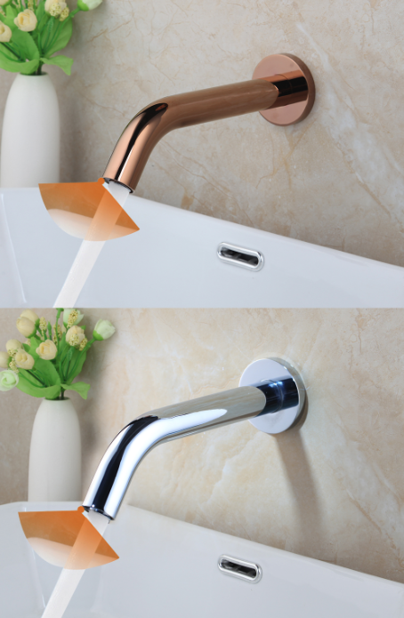 Black Lavatory Bathroom Faucet Wall Mount Sensor Faucet Automatic Hands Free Touch Sensor Sink Tap Faucet