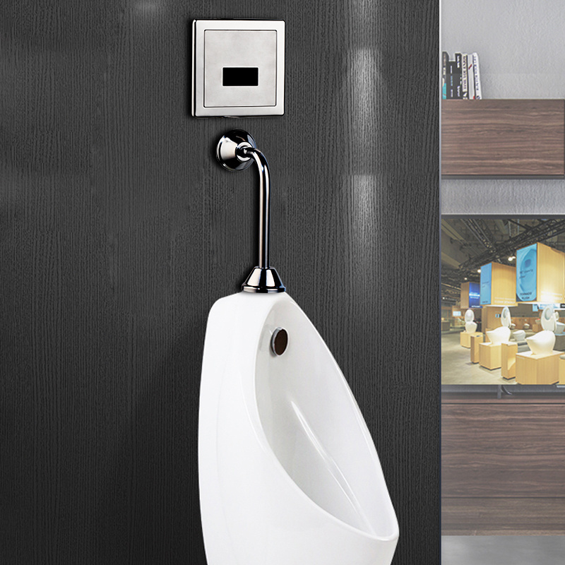 Wall Mount Lavatory Automatic Sensor Urinal Flush Valve Chrome Bath Toilet Faucet