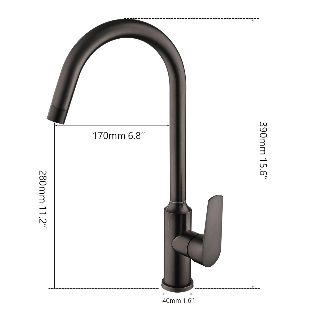 Bathroom Stainless Steel Basin Faucet Deck Mounted Mixer Single Hole Sink Taps