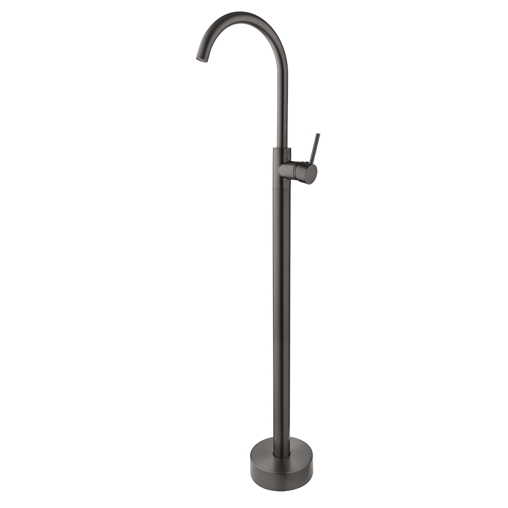 Gun Metal Floor Mounted Free Standing Bathtub Faucet Shower Bath Tub Filler Tap