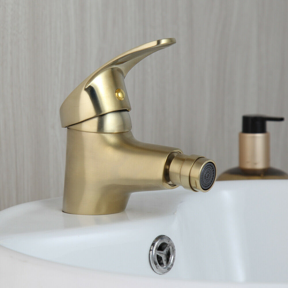 Brushed Gold Bathroom Bidet Faucet Solid Brass Wash Basin Sink Mixer Tap Waterfall Spout Hot & Cold Mixer Faucet