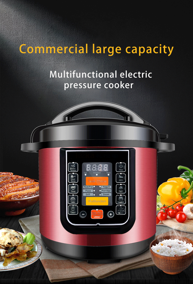 High Quality Commercial Or Household Electric Pressure Cooker Stainless Steel  Multi 6L Capacity Pressure Pot Cookers