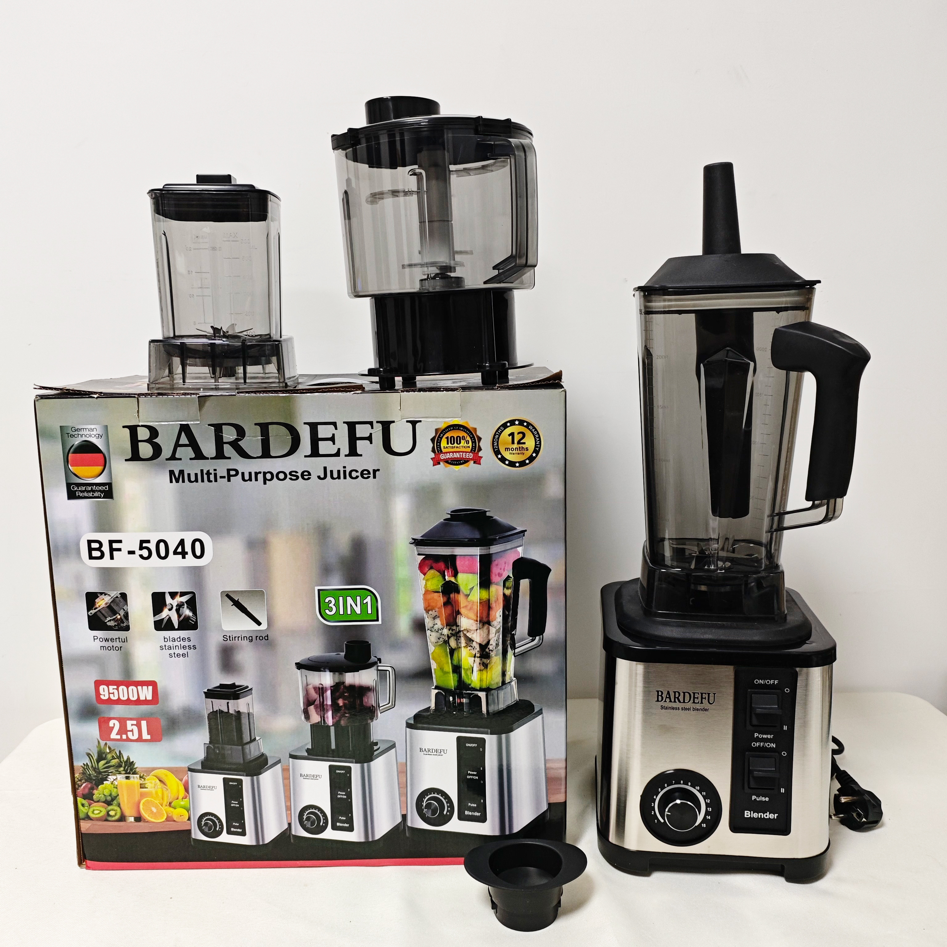 3 in 1 Blender Juicer  15 Speed with Stainless Steel Jar Electric Food Mixer Blender