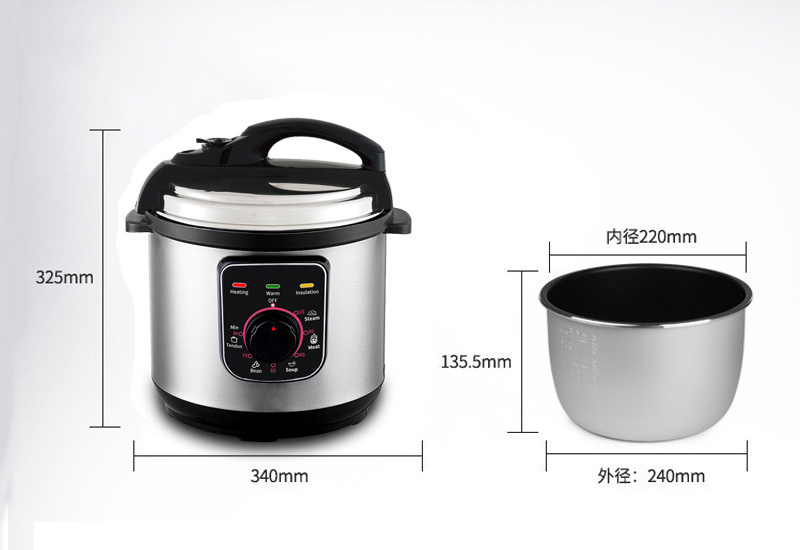 High Quality Stainless Steel Pressure Cooker 5 Liter Olla A Presion Non Stick Pressure Cooker Electric