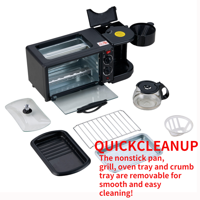 Ln Stock Electric Household Machine Breakfast Maker Machine With Toast Oven 3 In 1 Breakfast Makers