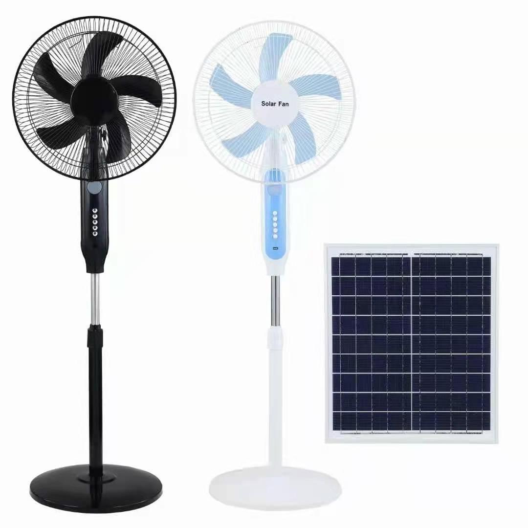 Solar Standing Pedestal Fan  For Home Or Outdoor 16 Inch Rechargeable Solar Floor Fan Ac/Dc 120Mm Electric Stan Fans