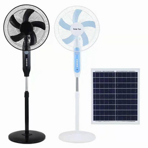 Solar Standing Pedestal Fan  For Home Or Outdoor 16 Inch Rechargeable Solar Floor Fan Ac/Dc 120Mm Electric Stan Fans