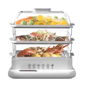 Electric Vegetables Steam Cooker 3 Layers 34L 800W Big Home Dim Sum Dumpling  Bun Warmer Electric Steam Cooker Food Steamer