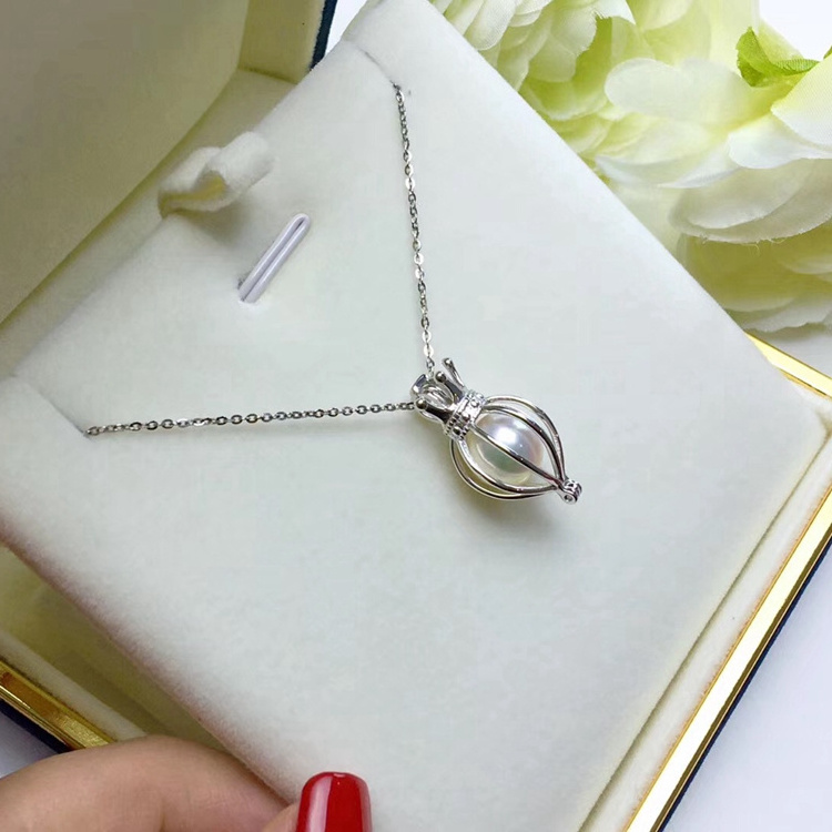 Wholesale love cube imperial crown 925 sterling silver pearl oyster cages pendant