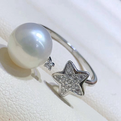 R147 Wholesale 925 sterling silver cultured freshwater charm pearl jewelry mounting latest pearl ring design for women