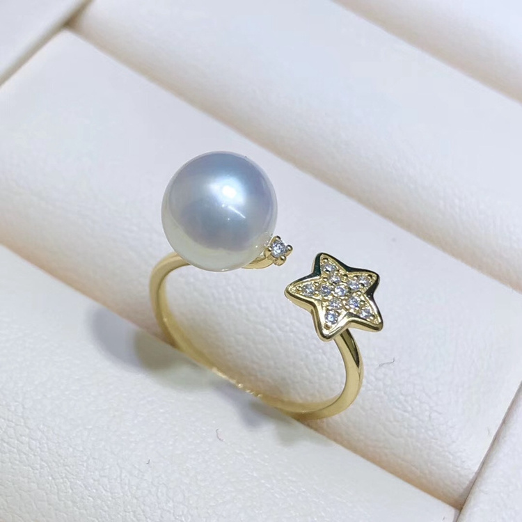 R147 Wholesale 925 sterling silver cultured freshwater charm pearl jewelry mounting latest pearl ring design for women