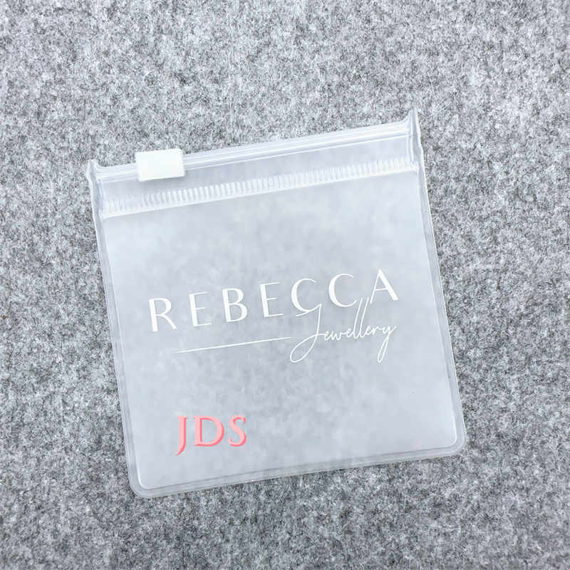 Custom print logo Small Jewelry Earring Packaging Zip Lock Bags PVC Plastic Bag Clear With Transparent Zipper