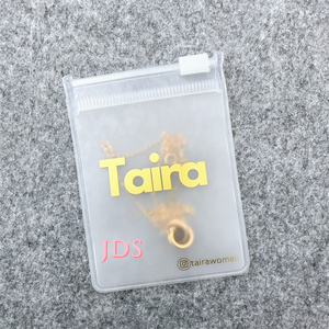 Custom print logo Small Jewelry Earring Packaging Zip Lock Bags PVC Plastic Bag Clear With Transparent Zipper